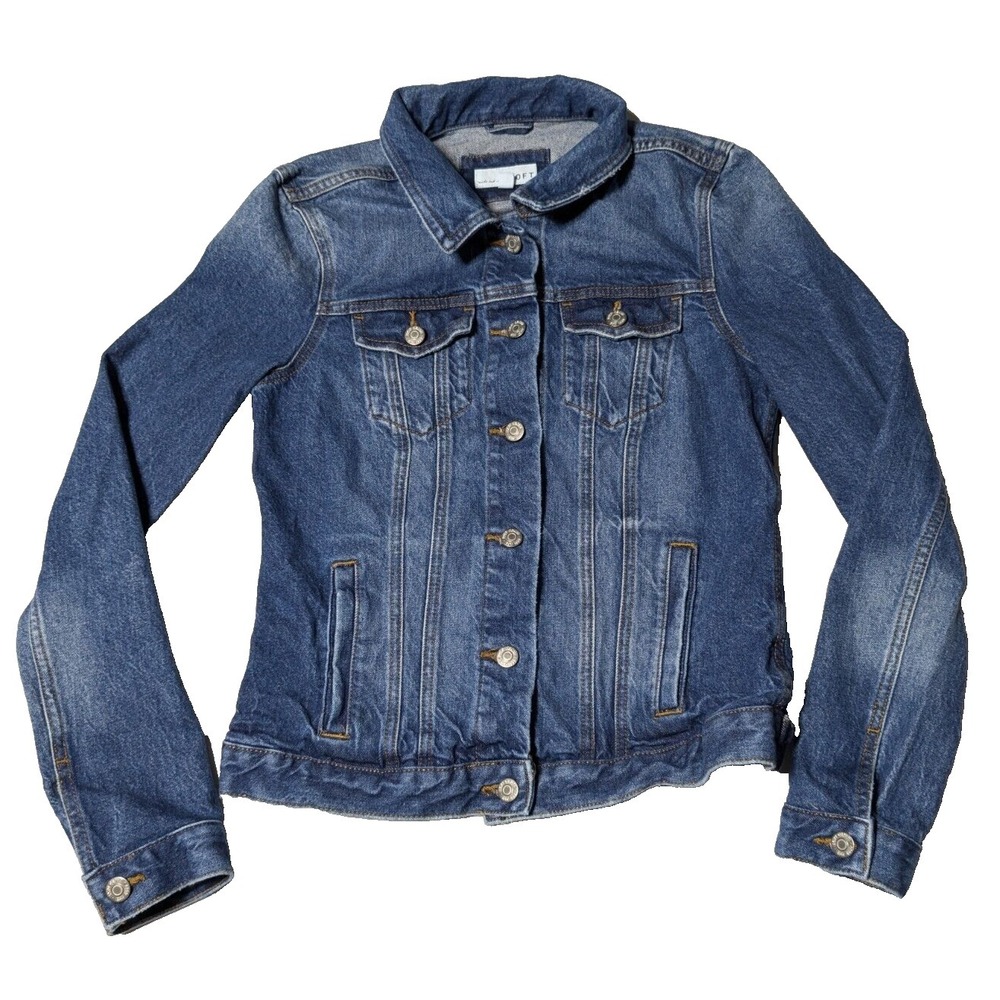 LOFT Women Size XS Blue‎ Stretch Denim Trucker Jean Jacket